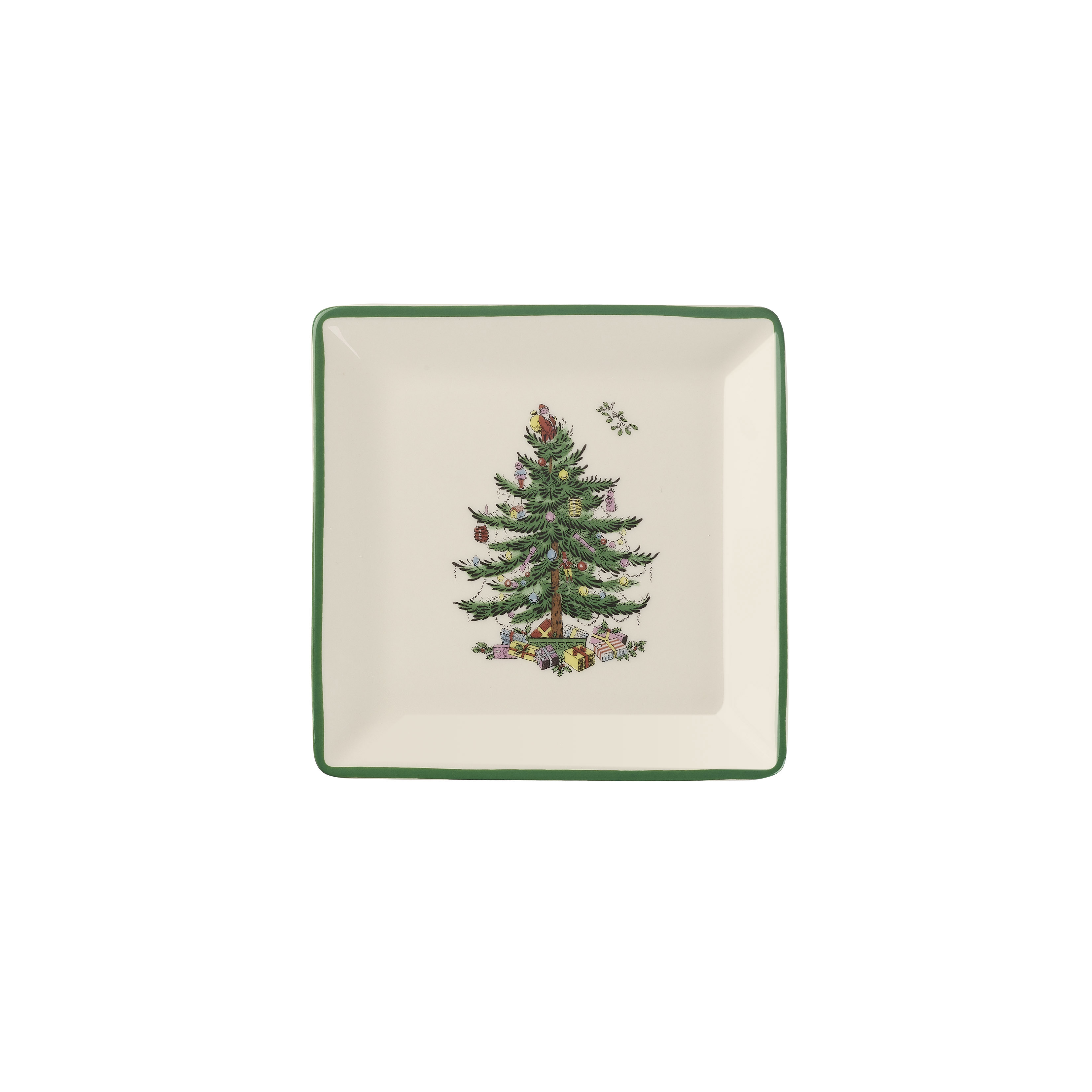 Christmas Tree Set of 4 Tidbit Plates image number null